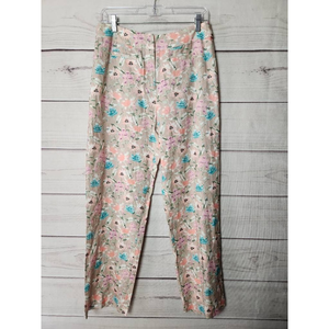 Chadwicks Womens Straight Leg Pants Multicolor Floral High Rise Petites 10P New‎
